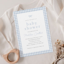 Invitation Elégant Baby shower simple Dusty Blue Boys
