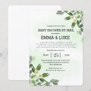 Invitation Élégant Baby shower succulent des Eucalyptus