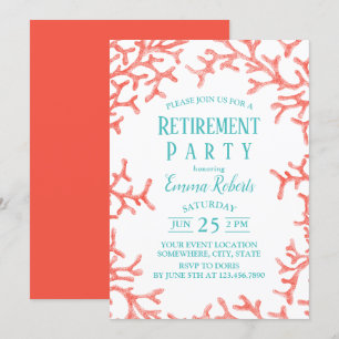 Invitation Elégant Beach Coral Reef Starfish Retraite