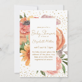 Invitation Élégant Bébé Fleur Boho En Baby shower Fleur