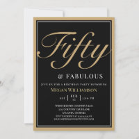 Elégant Black and Gold 50 et Fabuleux anniversaire