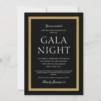 Invitation Elegant Black and Gold Gala Night