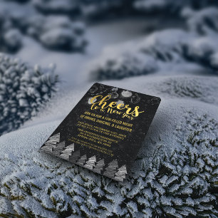 Invitation Elégant Black and Gold salue la fête de la Saint-S