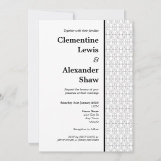 Invitation Elegant Black and White Art Deco Style 