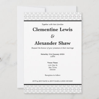 Invitation Elegant Black and White Art Deco Style