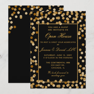 Invitation Élégant Black Gold Corporate Party