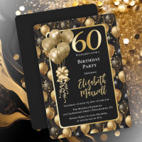 Elégant Black Gold Parties scintillant Ballons 60e