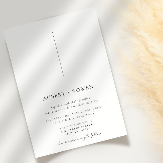 Invitation Elegant Black & White Minimalist Simple Wedding (Créateur téléchargé)