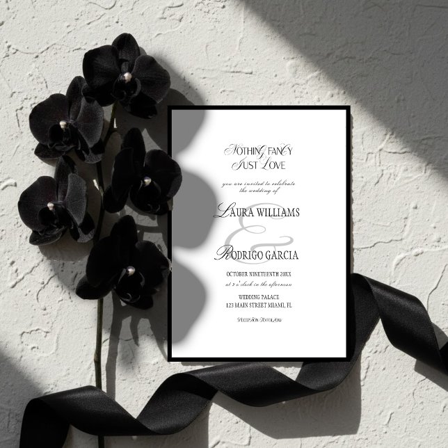 Invitation Elegant Black & White Old Money Wedding (Créateur téléchargé)