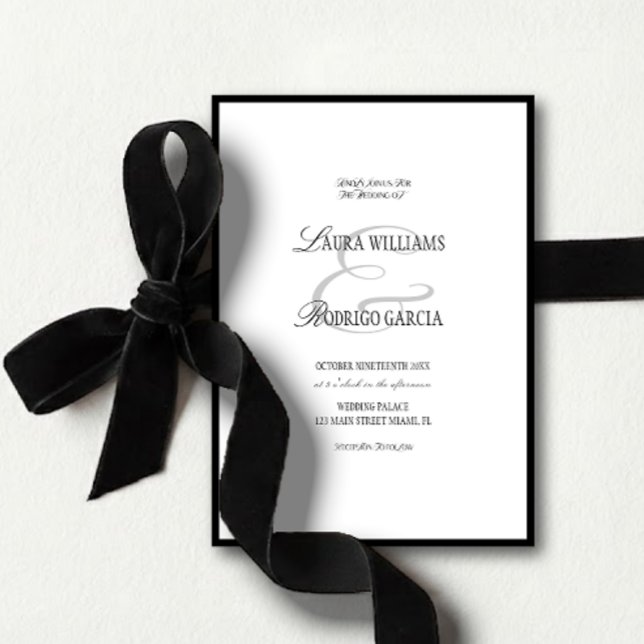 Invitation Elegant Black White Old Money Wedding (Créateur téléchargé)