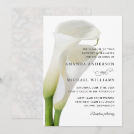 Invitation Elégant blanc Calla Lilies Floral Mariage