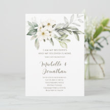 Élégant blanc floral Bible Verse Mariage chrétien