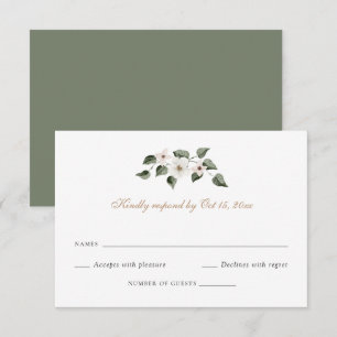 Invitation Elégant Blanc Floral Verdure Ivy Wedding RSVP