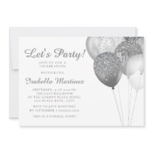 Elégant blanc Parties scintillant argent Ballons d