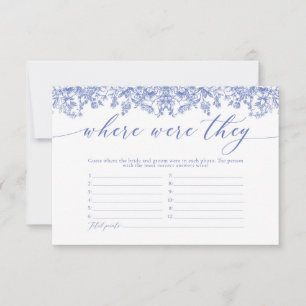 Invitation Elégant bleu bleu floral où ils ont joué