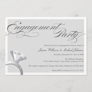 Invitation Élégant Bling Engagement Party