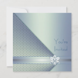 Invitation Elegant Blue Diamond Blue Party