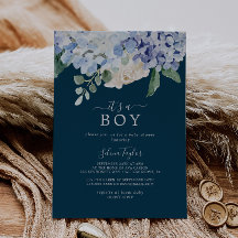 Elégant Blue Hydrangea Navy C'est un Baby shower g