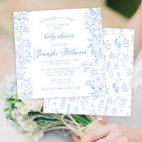 Elégant Blue Line Art Woodland Baby Boy Douche