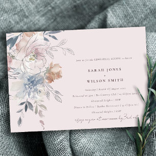 Invitation Elégant Blush Aquarelle Floral Dîner de répétition