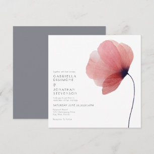 Invitation Elégant Blush Aquarelle Mariage Gris Pavot