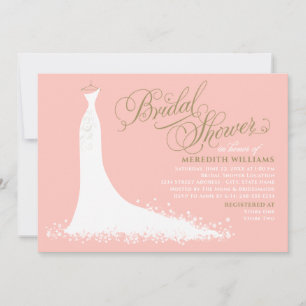 Invitation Elégant Blush et Gold Mariage Fête des mariées de 