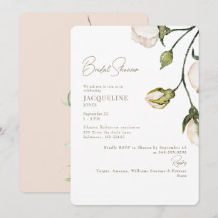 Invitation Élégant Blush Fête des mariées botanique florale
