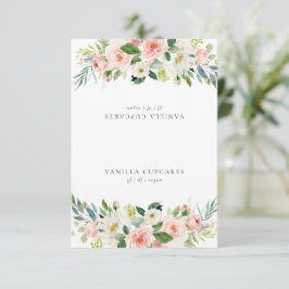 Invitation Élégant Blush Rose Floral Party Buffet Étiquette a