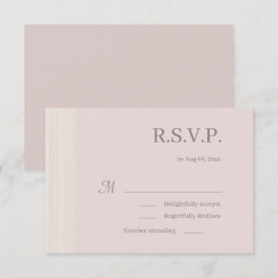 Invitation Élégant Blush rose Gris Gris Gris Gris Mariage RSV