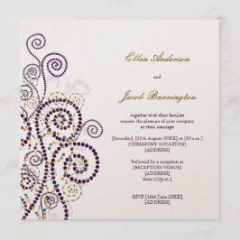 Invitation Elégant Boho Classy Purple Spirales Mariage Invite