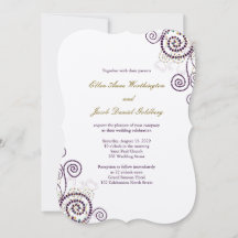 Elégant Boho Classy Purple Spirales Mariage Invite