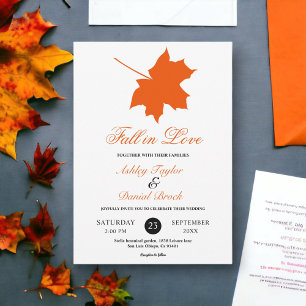 Invitation Elégant Boho Fall Feuilles Rustique Floral Mariage