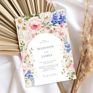 Invitation Elégant Boho Fleur sauvage Floral Mariage
