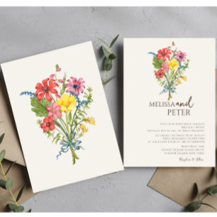 Invitation Elegant Boho Fleur sauvage Mariage