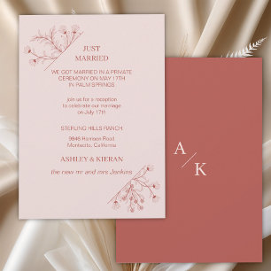 Invitation Elégant Boho Floral Juste Marié Réception