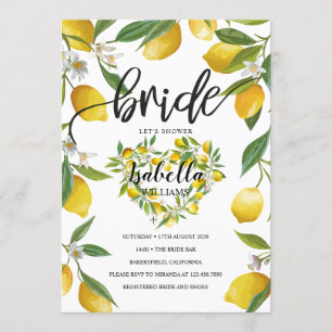 Invitation Elégant Boho Lemon Heart Fête des mariées d'été