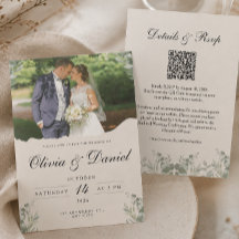 Élégant Boho Photo Tout en Un avec QR Mariage