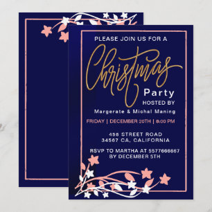 Invitation Elégant Boho rose Dusty Noël Fleur sauvage