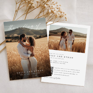 Invitation Elegant Boho Rustic QR Code Mariage photo