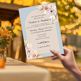 Invitation Elégant Boho Spring Peony Mariage chrétien