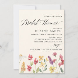 Invitation Elegant Boho Summer Fleurs sauvages Fête des marié