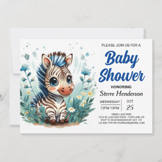 Invitation Elegant Boho Surprise Zebra Boy Baby shower