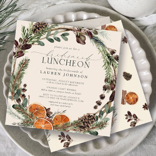 Invitation Élégant Boho Verdure Citrus Bridesmaids Déjeuner