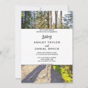 Invitation Élégant bois arbres tropicale extérieur photo Mari