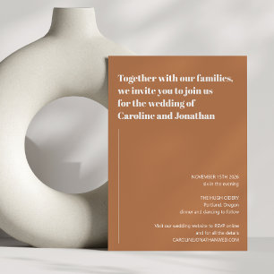 Invitation Élégant Bold Moderne Terracotta Brown Mariage de a