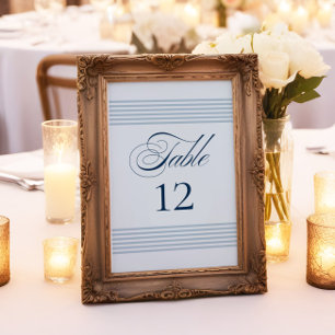 Invitation Elégant bord de mer Bleu Bleu bande Numéro de tabl