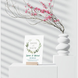 Invitation Elegant Botanical Save the Date Modern Greenery 