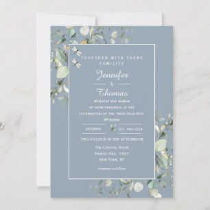 Invitation Elégant Botanique Eucalyptus Verdure Hydrangea