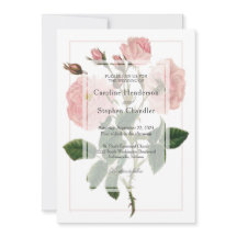 Élégant Botanique rose doux Mariage de script flor