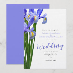 Invitation Élégant bouquet de fleurs bleues aquarelle pour ma